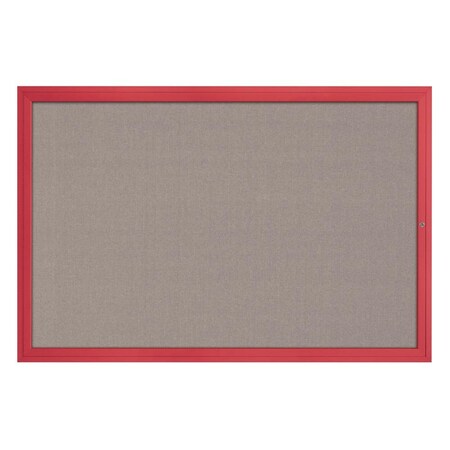 United Visual Products Slim Enclosed Corkboard, 24"x36", Gold Alum Frame/Forbo UVEB2436-GOLD-FORBO